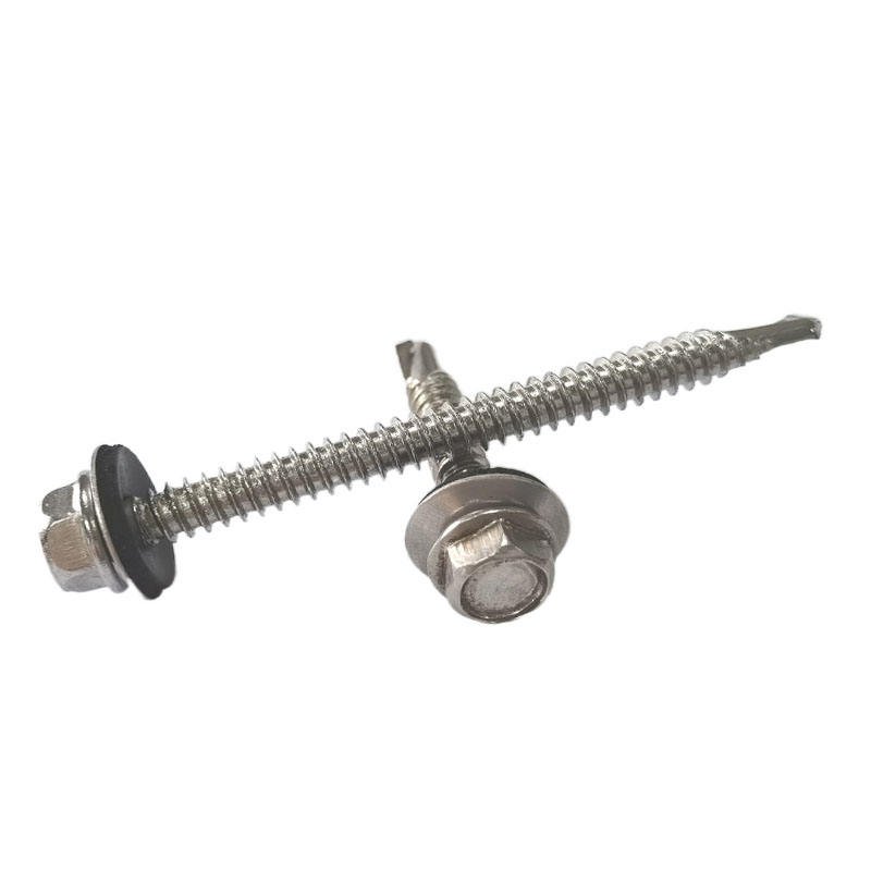 Factory SS316 Stainless Steel Fasteners 25mm Hex Head Self-Drilling Screw EPDM Washer M4 Thread Size Metric Measurement System