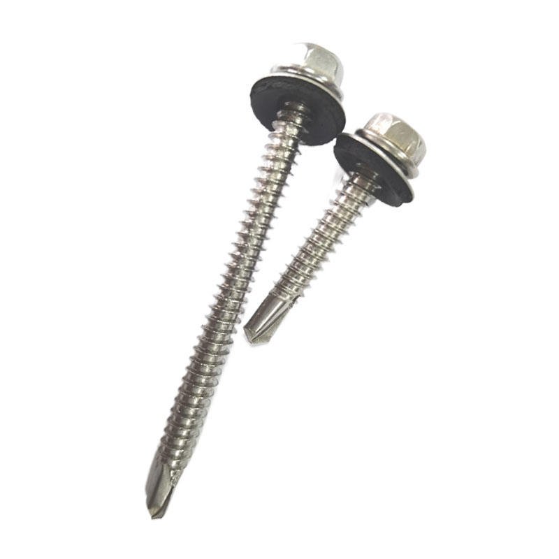 Factory SS316 Stainless Steel Fasteners 25mm Hex Head Self-Drilling Screw EPDM Washer M4 Thread Size Metric Measurement System