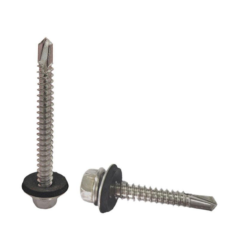 Factory SS316 Stainless Steel Fasteners 25mm Hex Head Self-Drilling Screw EPDM Washer M4 Thread Size Metric Measurement System