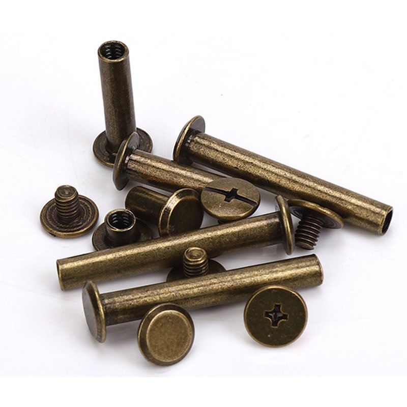 Thread Inserts Gold Chicago Binding Screws Bolt And Nut Metal Belt Screw Rivets Binding Chicago Screw