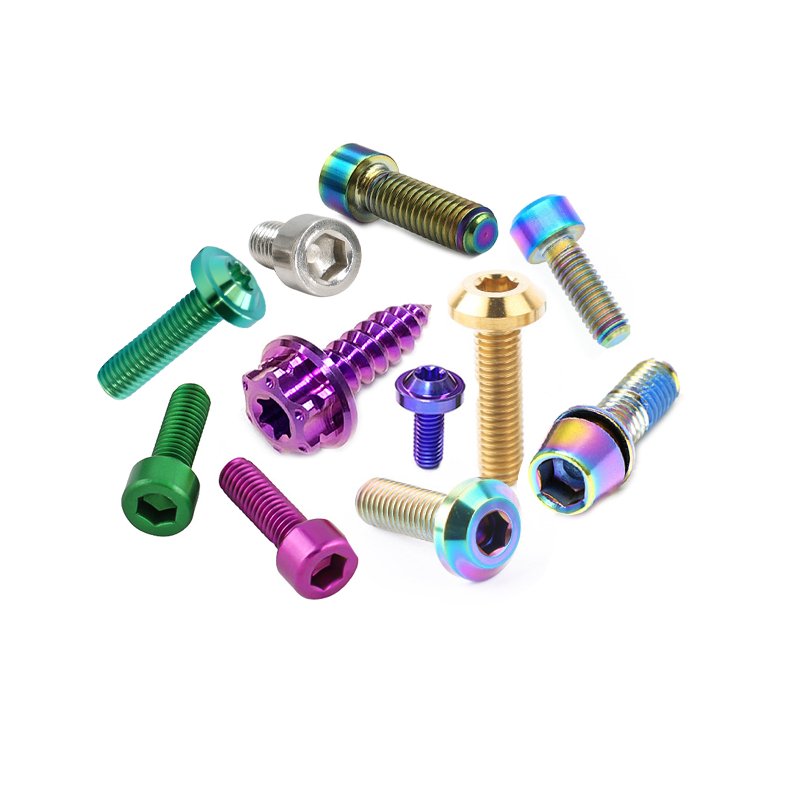 M2 M3 M5 M8*10, 12 15 20 25 30 35 40 Grade 5 Anodized Colored Titanium Screw For Bicycle Colorful Titanium Self Tapping Screws/