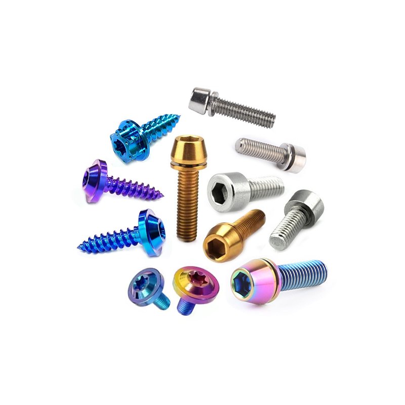 M2 M3 M5 M8*10, 12 15 20 25 30 35 40 Grade 5 Anodized Colored Titanium Screw For Bicycle Colorful Titanium Self Tapping Screws/