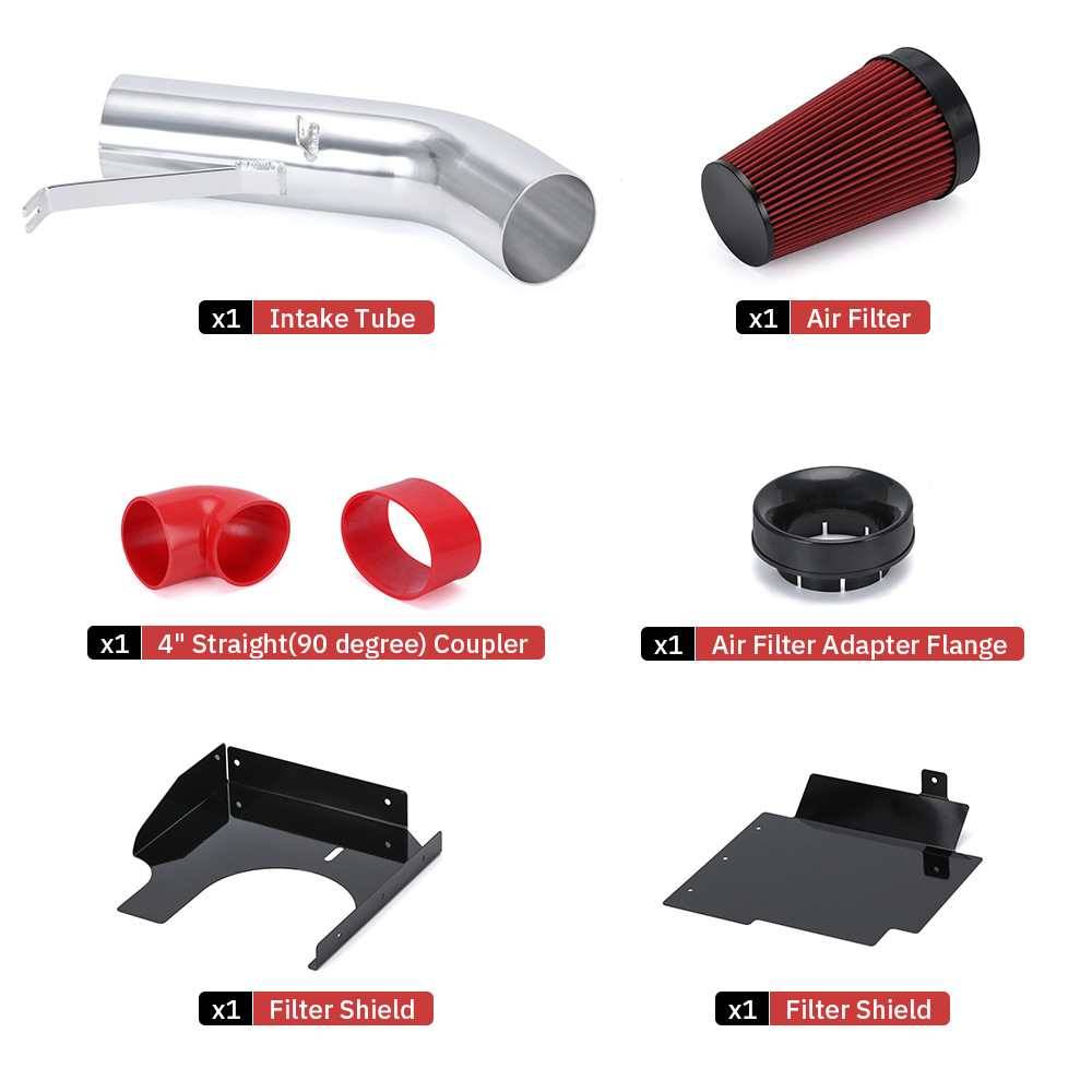 4 "The air intake system with empty filter kit is suitable for 99-07 v8 4.8/5.3/6.0L