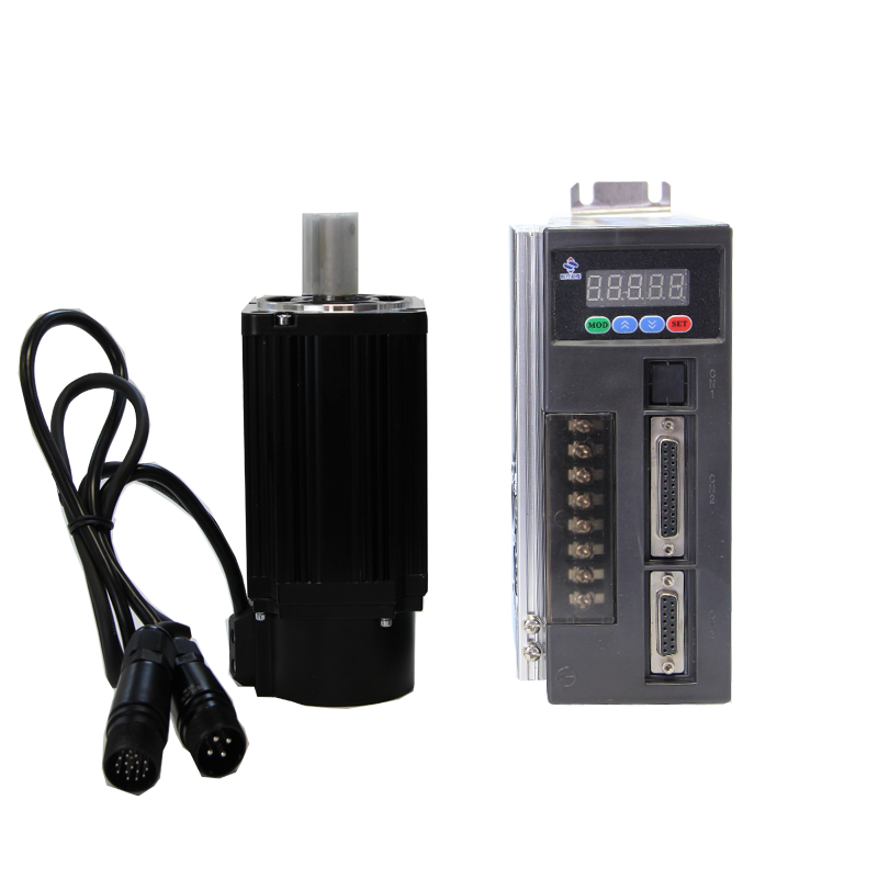 750W servo motor set 80 flange with 15A drive with brake small controller system bus 485