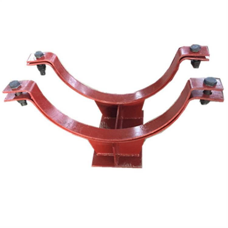 Pipeline system cooling water pipe hanging card flat steel hug double tube low -cut pier welding holder high -temperature large pipe wood support