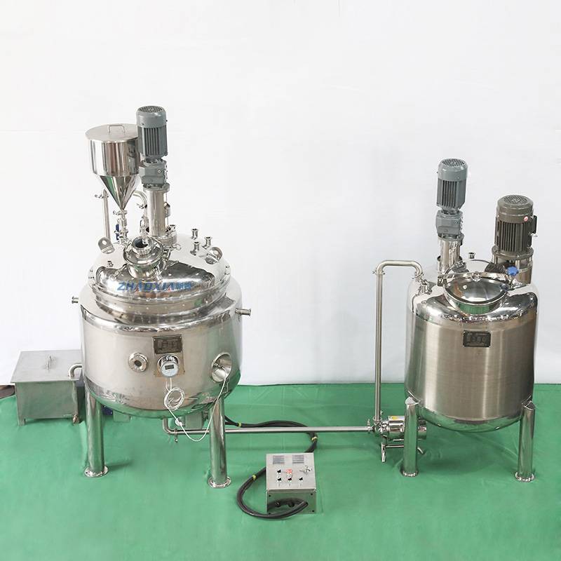 304 Stainless Steel Chemical 1 ton of electric heating, vacuum dispersed emulsion mixing tank cooling system reaction kettle mixer