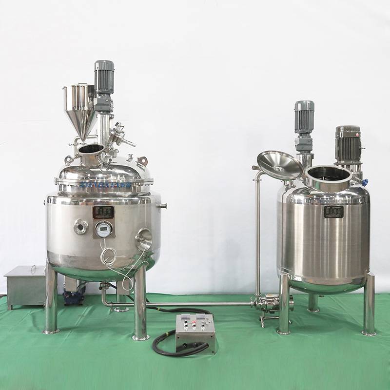 304 Stainless Steel Chemical 1 ton of electric heating, vacuum dispersed emulsion mixing tank cooling system reaction kettle mixer