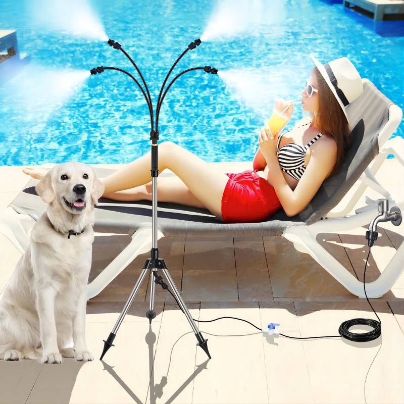 Cross-border low-pressure spray system tripod height calibration cooling spray packs in the outer courtyard
