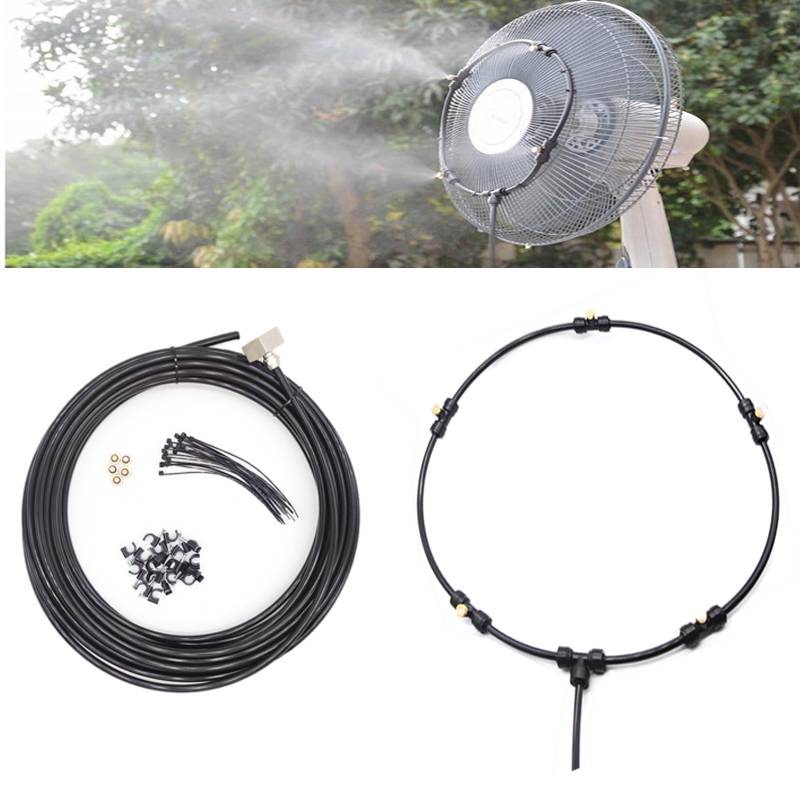 ENTENCO fan can DIY with spray ring atomizing cooling system set 5 spray head metal plastic joints