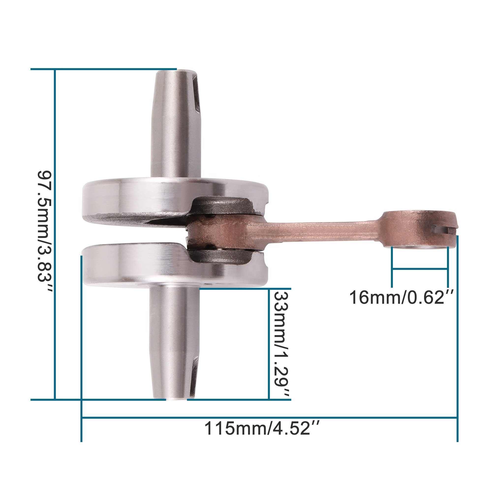 GOOFIT Crank Shaft Crankshaft Replacement for 2-stroke 47cc 49cc Pocket Bike
