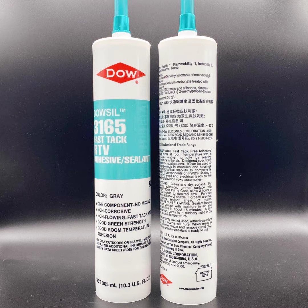Dow Corning 3165RTV Silicone Sealant Filler High and Low Temperature DC3165 Gray 305ML American Silicone Sealant for Glass 3165