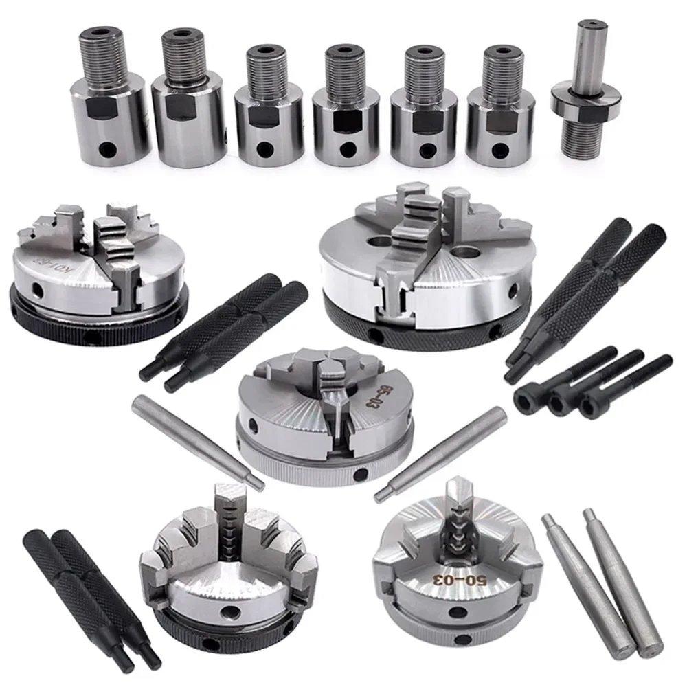 K01-50 Lathe Chuck Three Jaw M14*1 Connecting Rod for K01-50/63/80/100 Self-Centering Mini DIY Metal Wood Lathe Tools