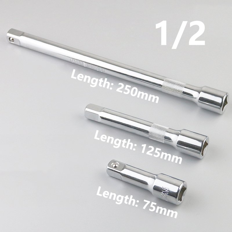 1/4" 3/8" 1/2" Sleeve Ratchet Wrench Extension Bar 50/75/100/125/150/250mm Long Bar Steering Sleeve Connecting Rod Accessories