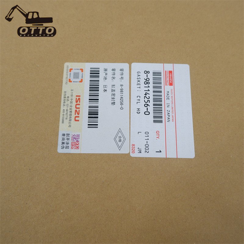OTTO Construction Machinery Parts 8-98114256-0 Head Gasket For Excavator ZX200-3 4HK1T