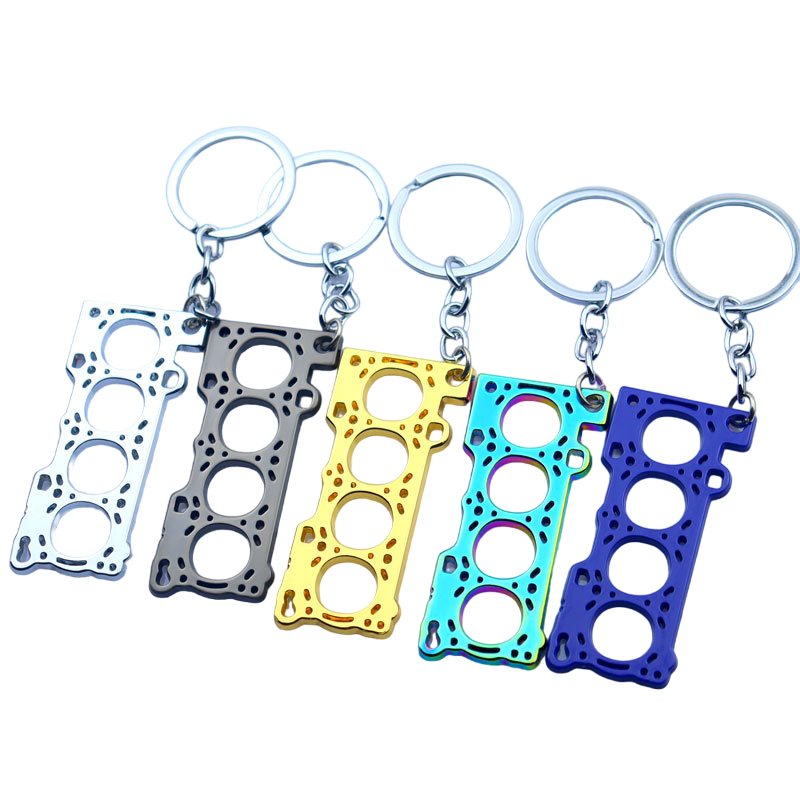 Car Accessories Keychain Modification Cylinder Head Engine Gasket Model Keychain metal Key Chain For Racing Fans Gift