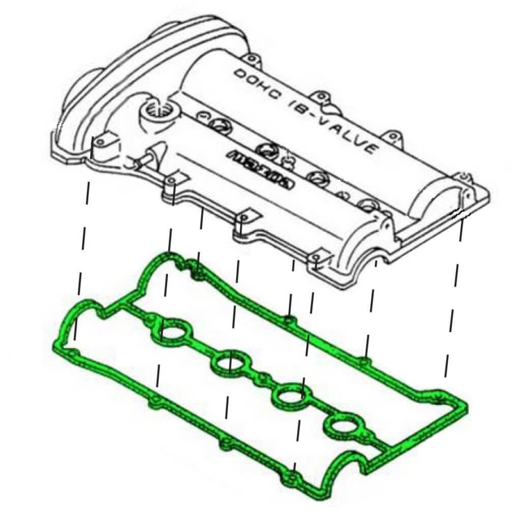 Valve Cover Gasket ZJ01-10-235 BLUE PRINT Rocker cylinder head cover - 458.710