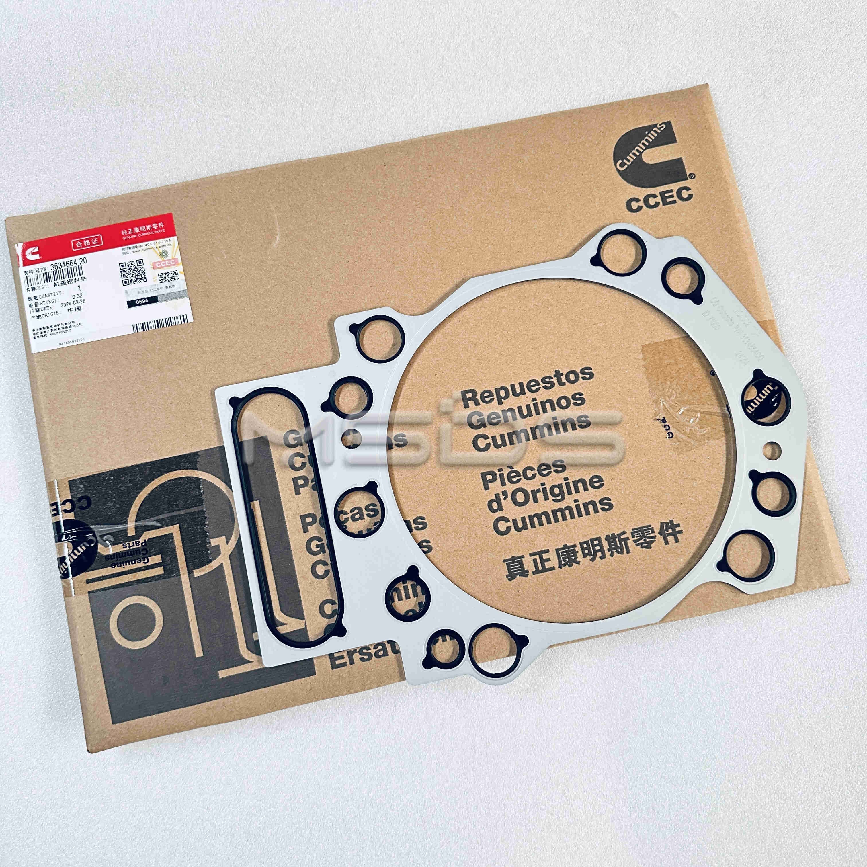 K19 KTA19 K38 Cummins Engine Parts Cylinder Head Gasket 3634664 3090198 3166289 4334080