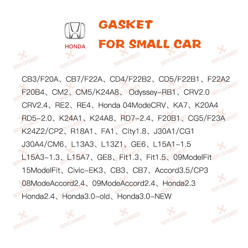 Gasket set overhaul for HONDA C32A KA7 oem 12261-PY3-003 car parts head gasket