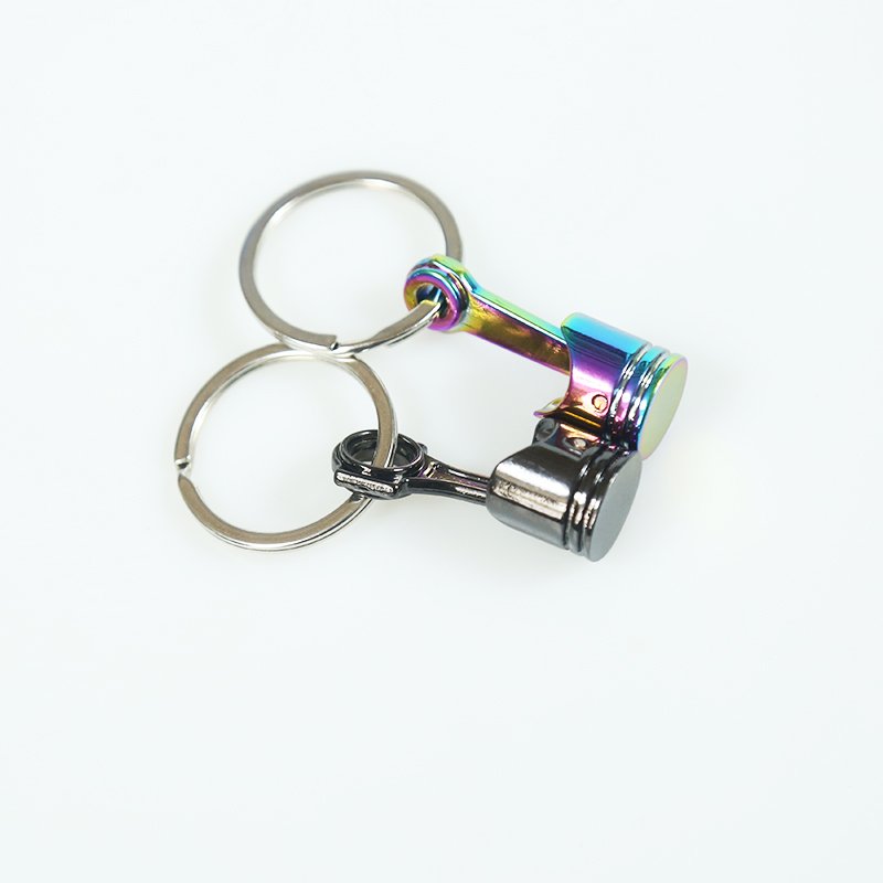 Exquisite car engine piston model car accessories charm piston connecting rod model tuning engine piston metal keychain