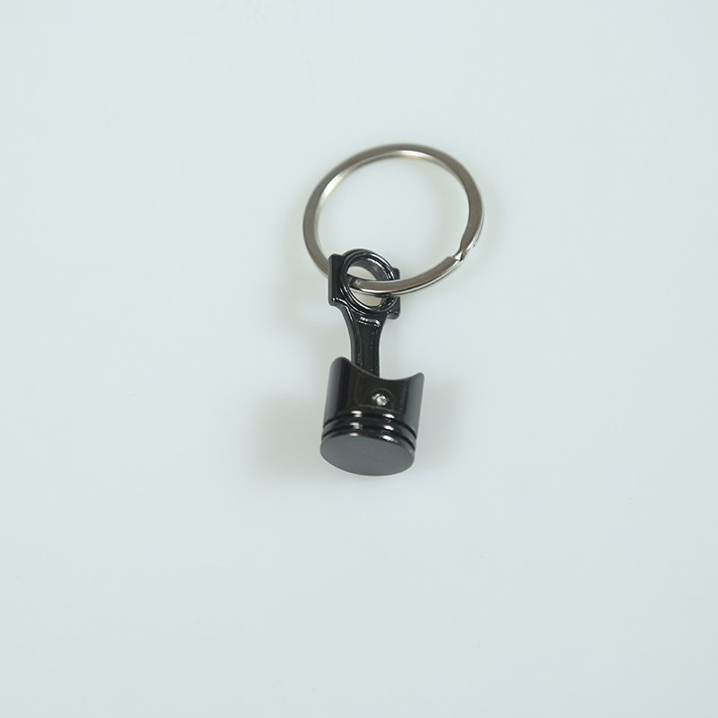 Exquisite car engine piston model car accessories charm piston connecting rod model tuning engine piston metal keychain