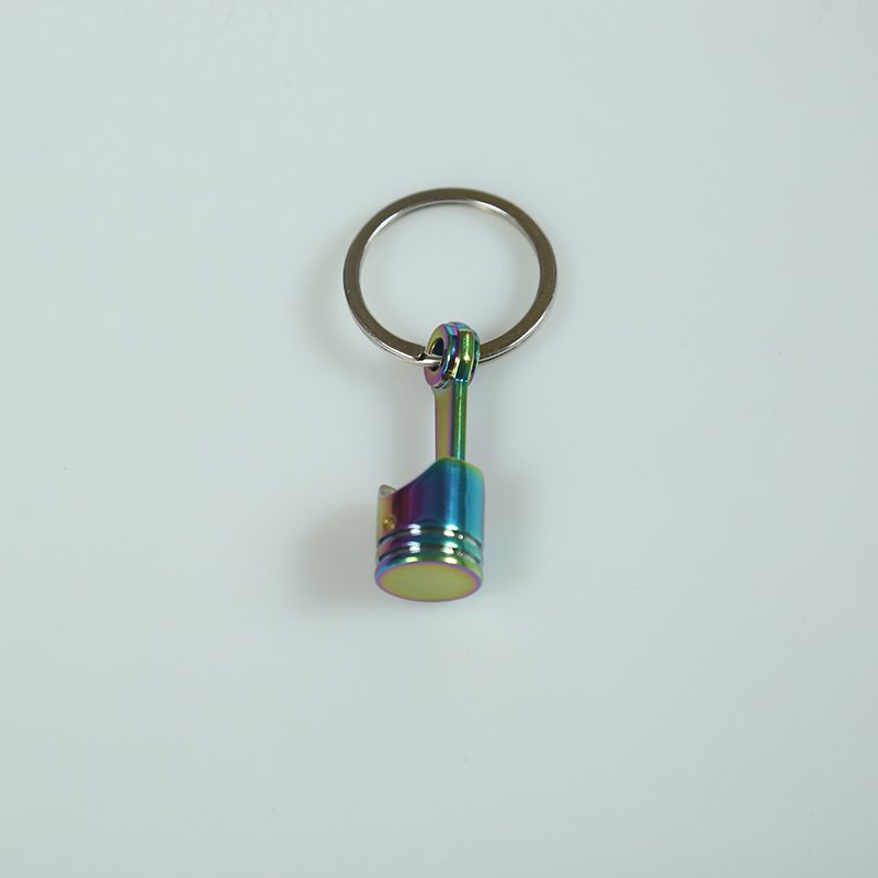 Exquisite car engine piston model car accessories charm piston connecting rod model tuning engine piston metal keychain