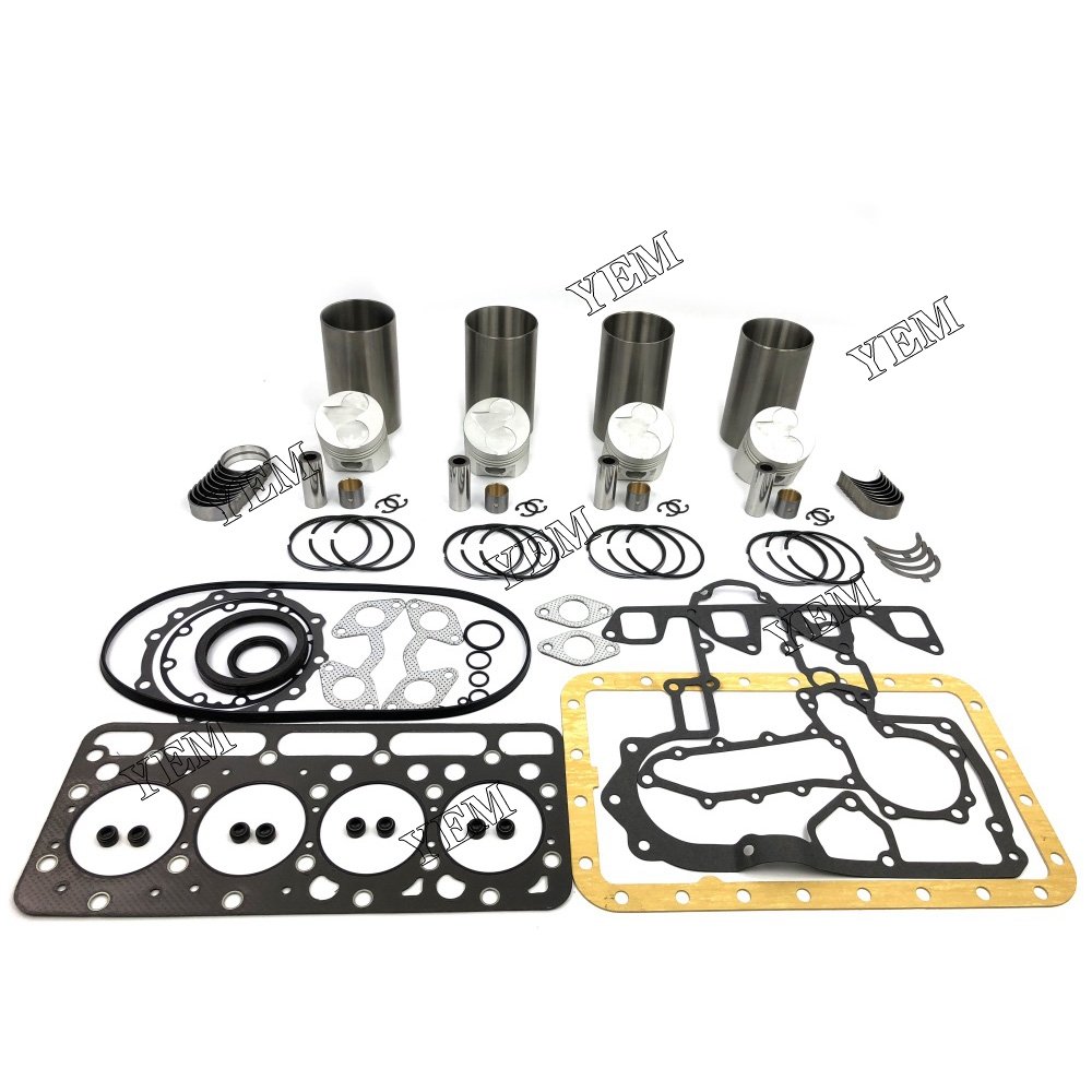 Quality Parts V1903 Rebuild Kit Cylinder Liner Kit With Gasket Set Bearing Fit For Kubota V1903 Engine.