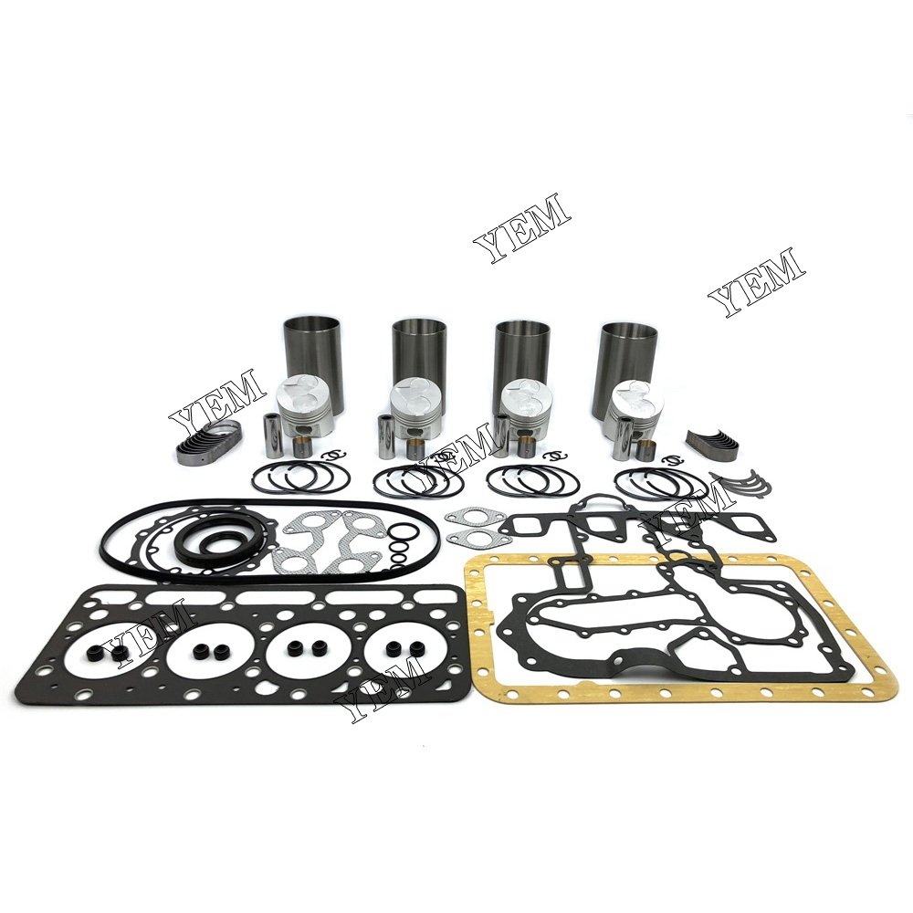 Quality Parts V1903 Rebuild Kit Cylinder Liner Kit With Gasket Set Bearing Fit For Kubota V1903 Engine.