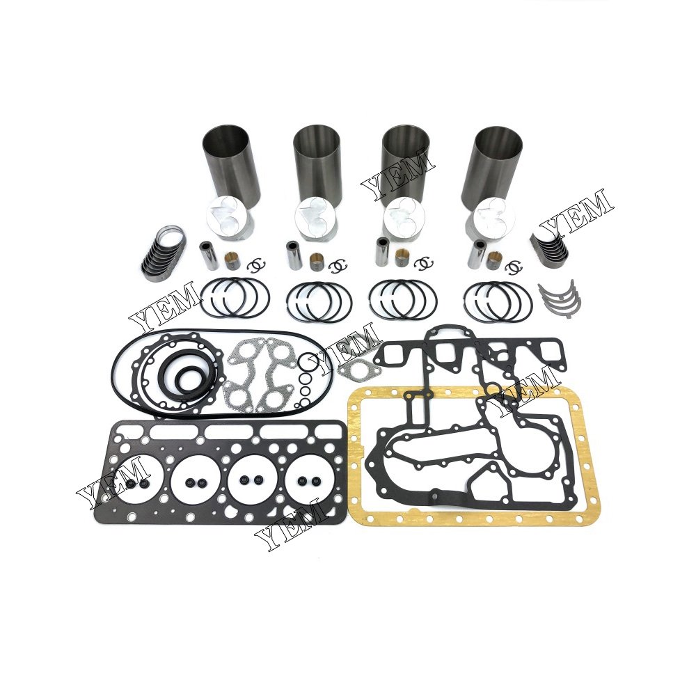 Quality Parts V1903 Rebuild Kit Cylinder Liner Kit With Gasket Set Bearing Fit For Kubota V1903 Engine.