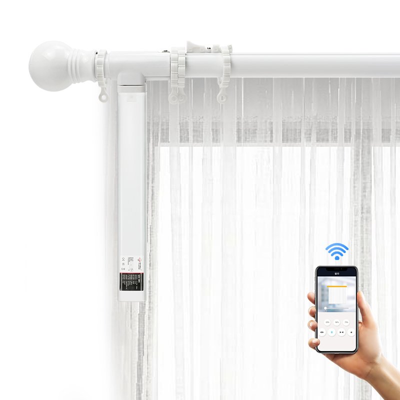 Window smart home kit curtain motor Customizable electric curtain motor with double open driver unit motorized Aluminum Rod