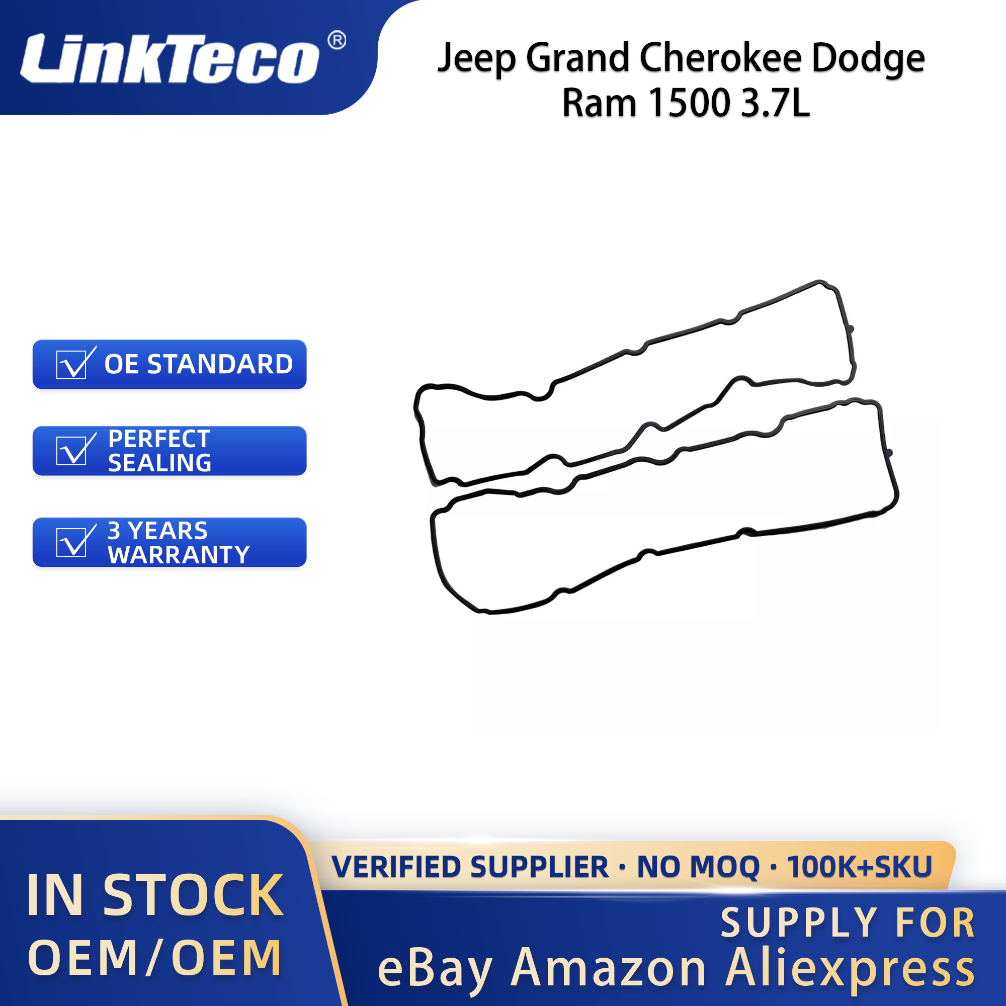 Linkteco head gasket set for Jeep Commander Liberty Grand Cherokee Dodge Nitro Dakota Durango Ram 1500 3.7L V6 SOHC 2005-2012