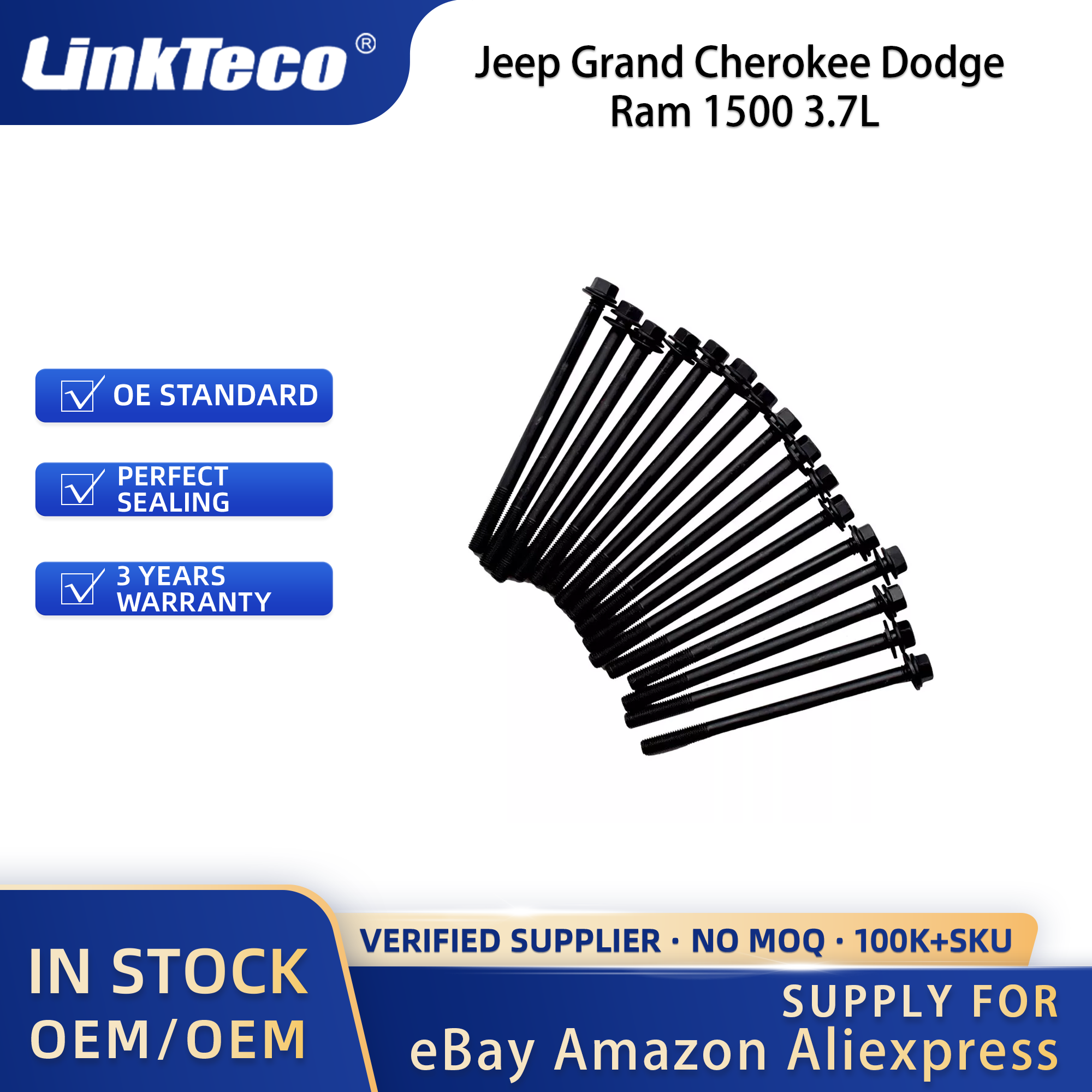 Linkteco head gasket set for Jeep Commander Liberty Grand Cherokee Dodge Nitro Dakota Durango Ram 1500 3.7L V6 SOHC 2005-2012