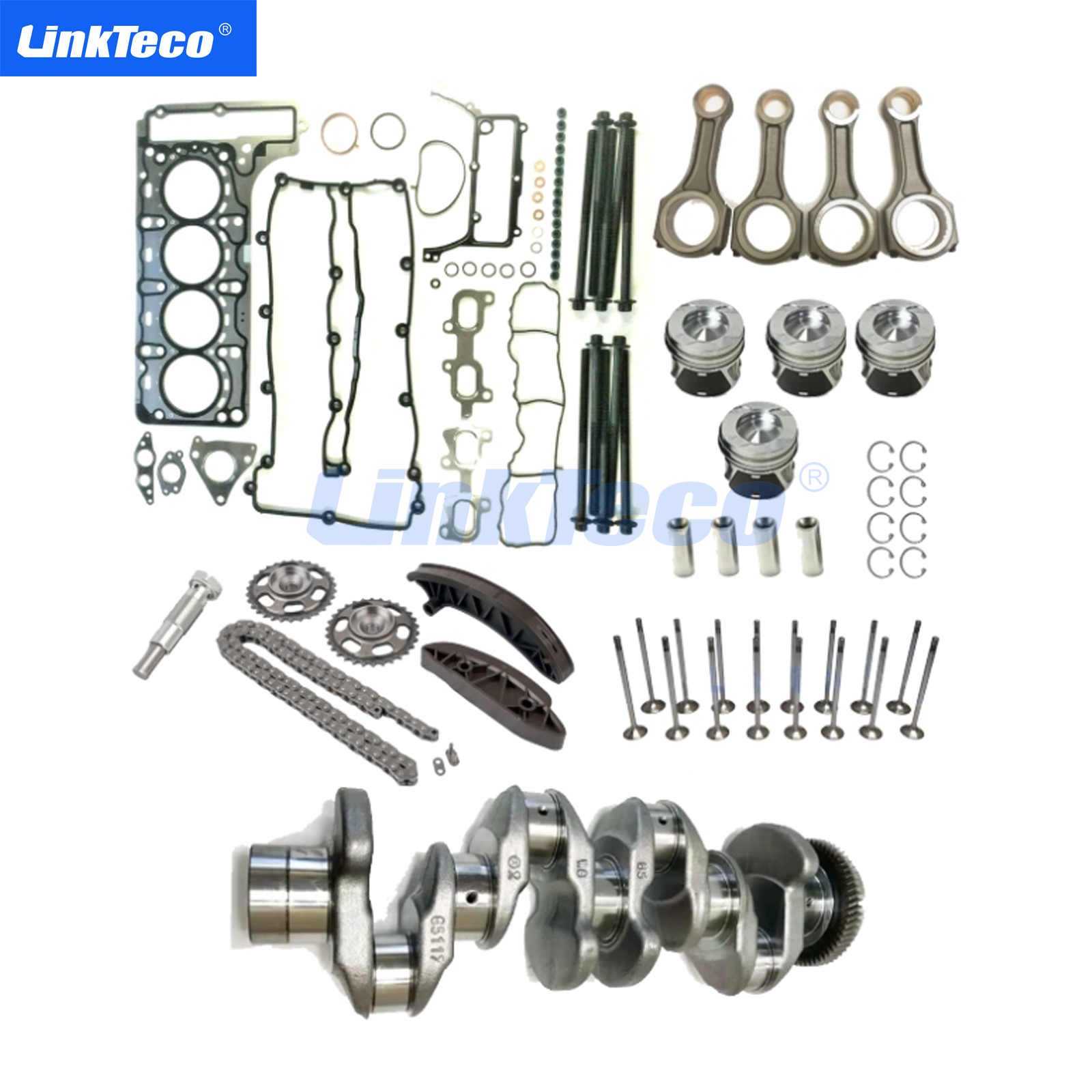 TIMING CHAIN KIT HEAD GASKET Valve Piston With Ring Connecting rod Crankshaft SET BOLTS CDI OM651 For Mercedes-Benz 2.1 C180