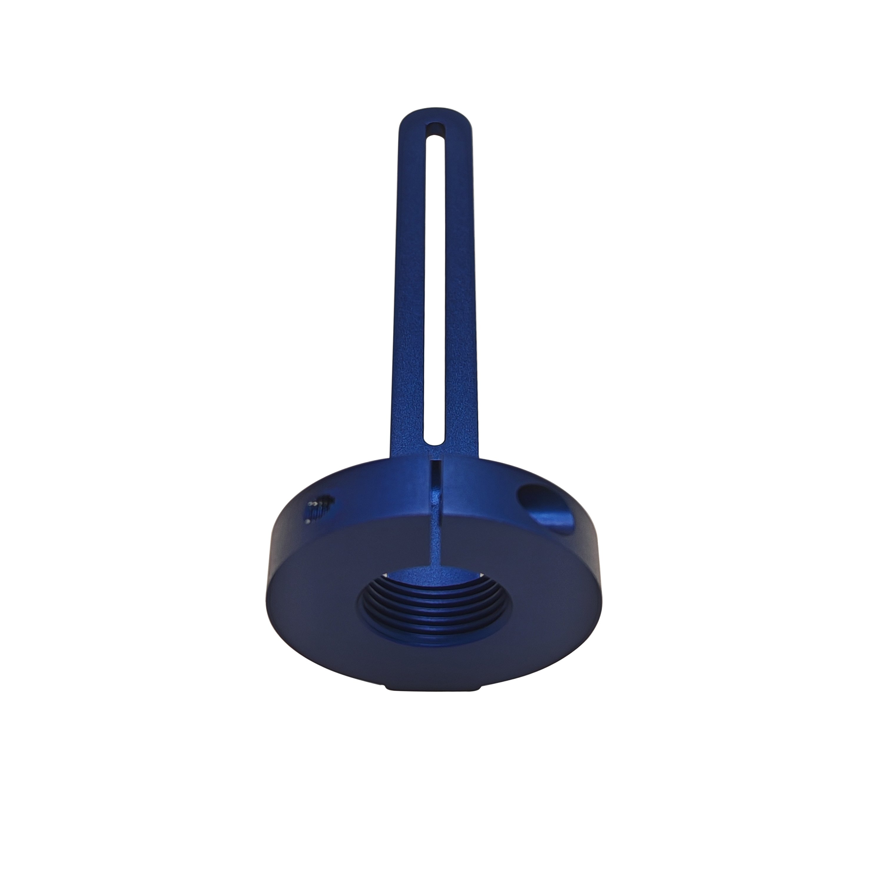 Exquisite mechanical lathe CNC processing parts Blue powder coating Precision production of brackets Internal tapping fixture
