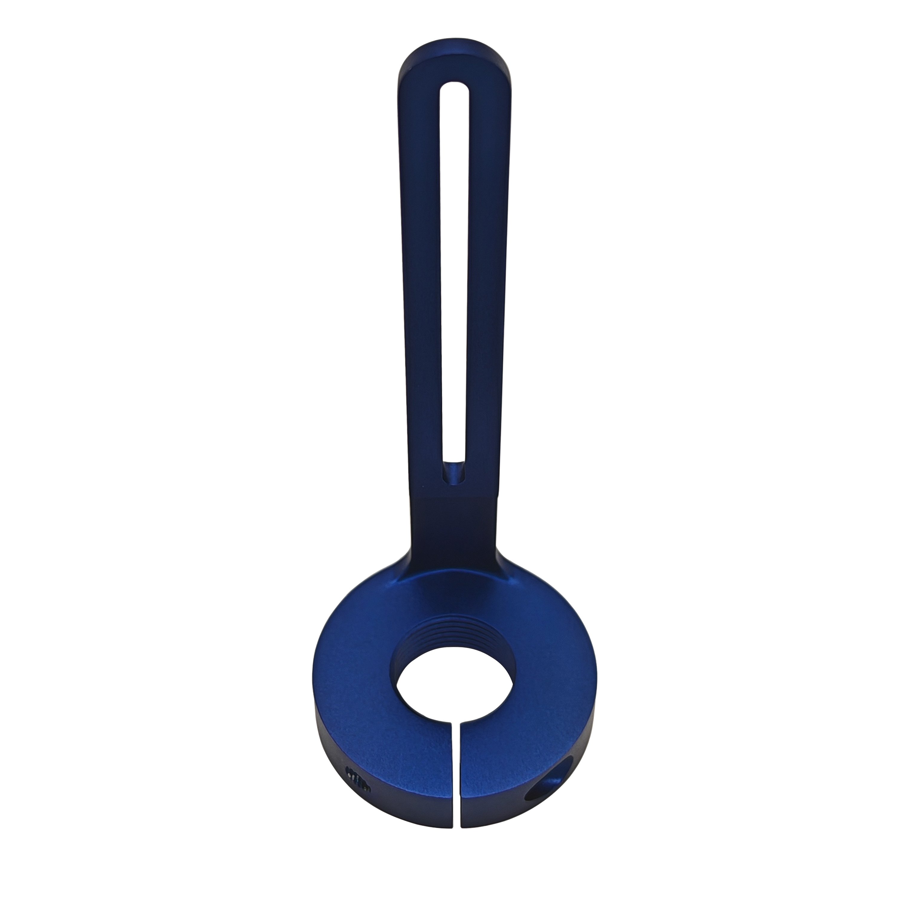 Exquisite mechanical lathe CNC processing parts Blue powder coating Precision production of brackets Internal tapping fixture