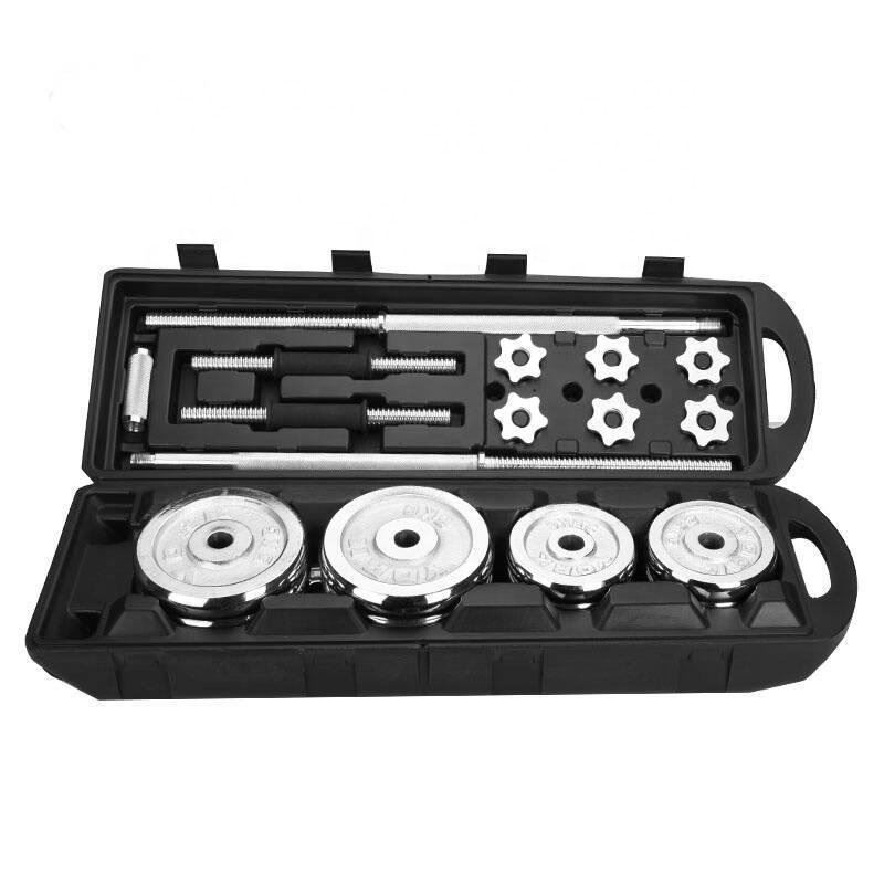 Adjustable Dumbbell Set 10-50 KG Weights Set Dumbbell Barbell 3 in 1 Steel Dumbbells Pair with Connecting Rod