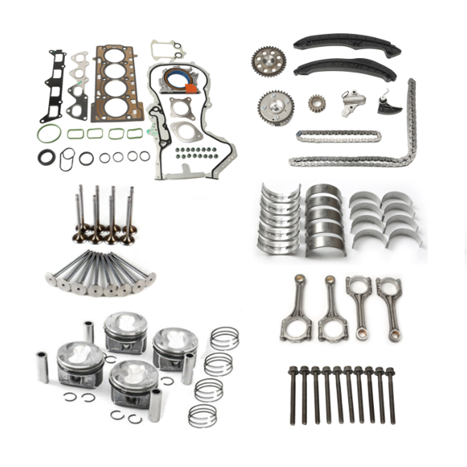 Engine Pistons Gaskets Timing Overhaul Rebuild Kit Fit For VW AUDI 1.4 TSI EA111 03C107065BL 03C107065AQ 03C107065AS 03C107065BF