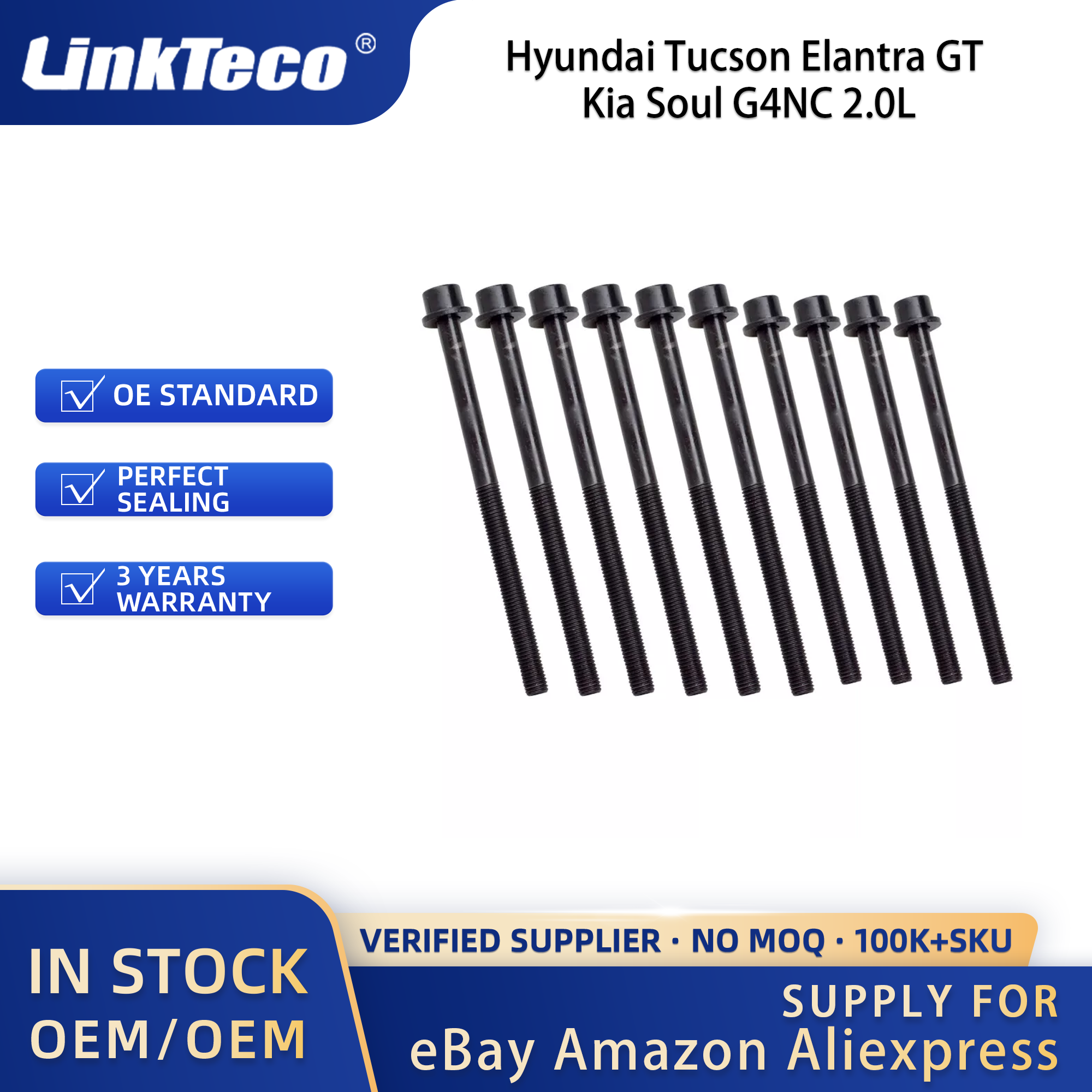 Linkteco Engine Overhaul Rebuild Kit Crankshaft/Rods Timing Chain Kit For Hyundai Tucson Elantra GT Kia Soul G4NC 2.0L 2014-2019