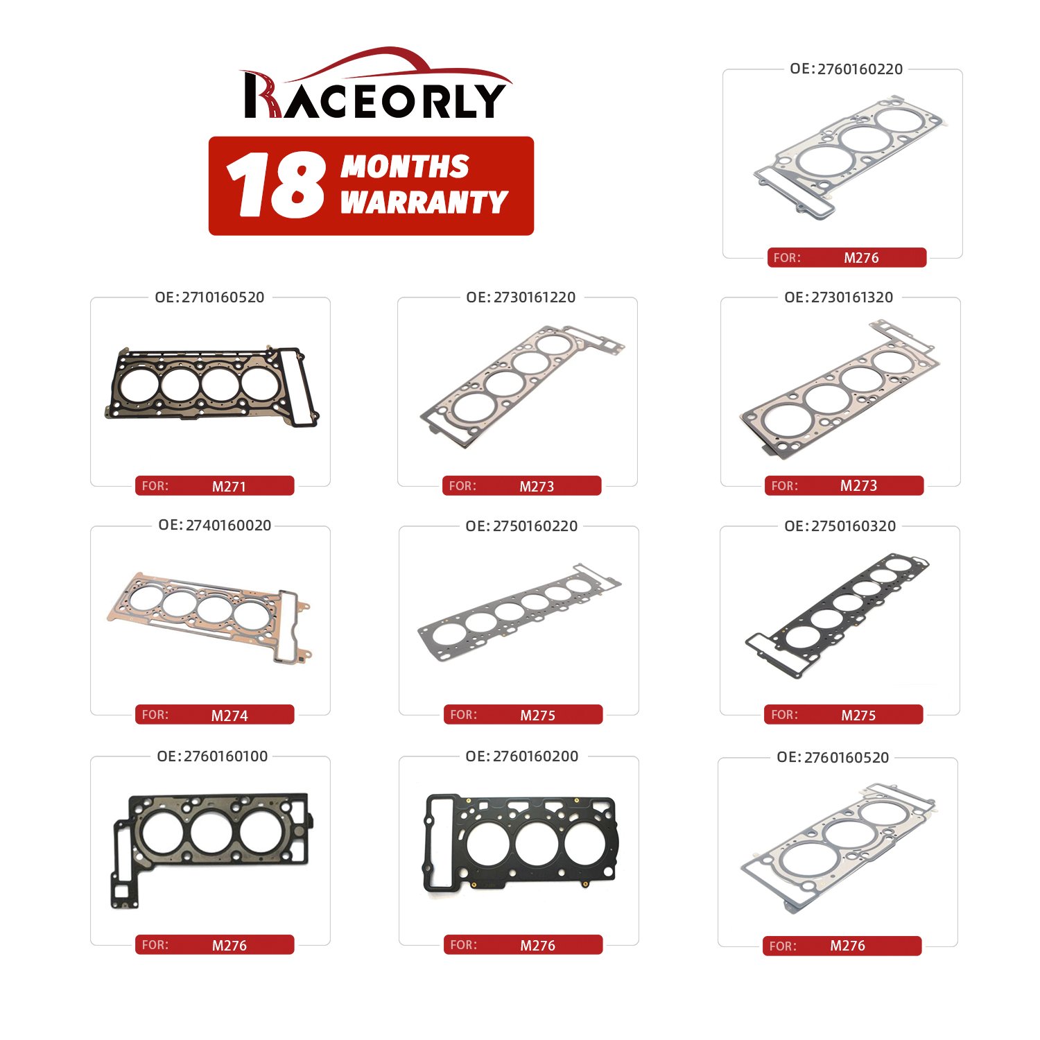 Factory price Car accessories Engine system benz parts Right Cylinder Head Gasket A2760160200 For mercedes benz 276 3.0T