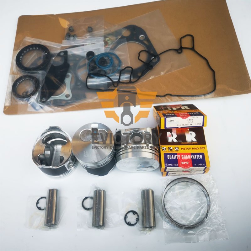 For Yanmar 3YM30 rebuild overhaul kit crankshaft connecting rod bearing piston gasket ring set