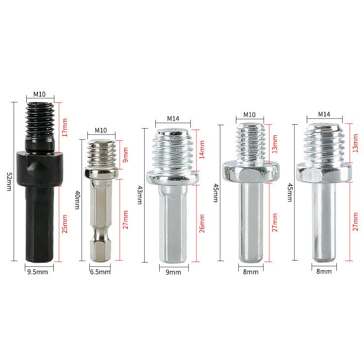 M10 M14 Hand Electric Drill Polisher Grinder Adapter Rod Polishing Wheel Angle Grinder Connecting Conversion Rod