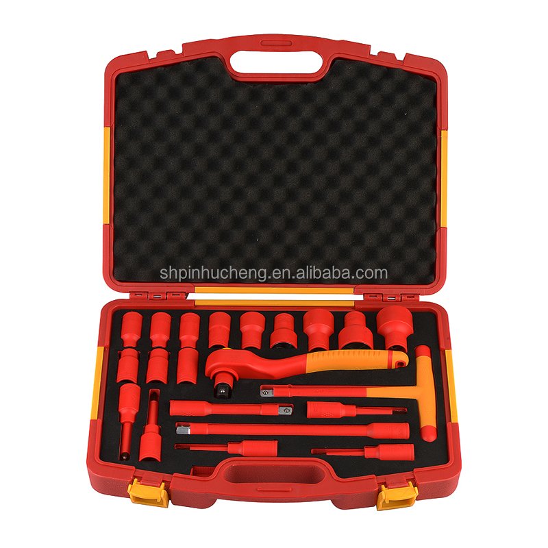 21pcs auto repair tool VDE insulated hexagon socket 1000V long rod connecting rod 1/2T wrench