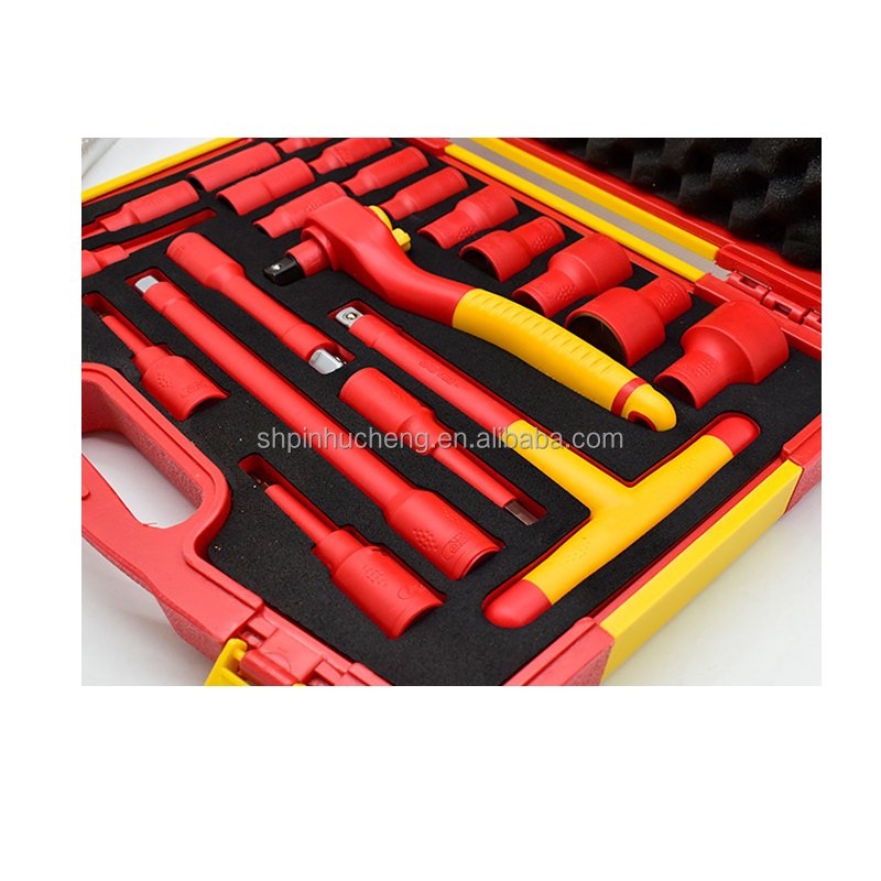 21pcs auto repair tool VDE insulated hexagon socket 1000V long rod connecting rod 1/2T wrench