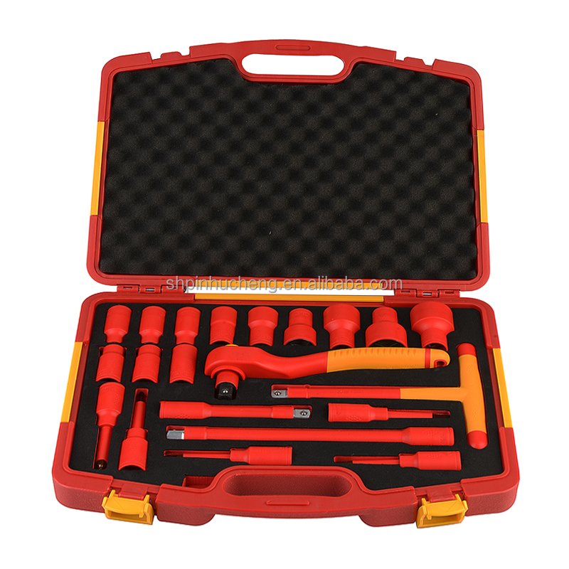 21pcs auto repair tool VDE insulated hexagon socket 1000V long rod connecting rod 1/2T wrench
