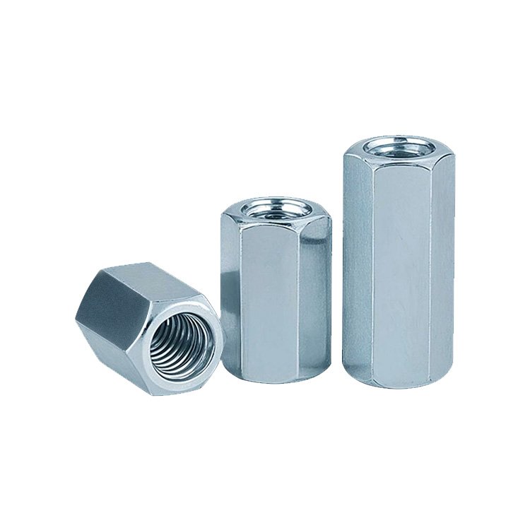 M6M8 M10 M12 M16 M20 M24 M27 M30 M36 Galvanized Hex Rod Coupling Nut Connection Thread Nut Zinc Plated Long Hexagon Nuts DIN6334