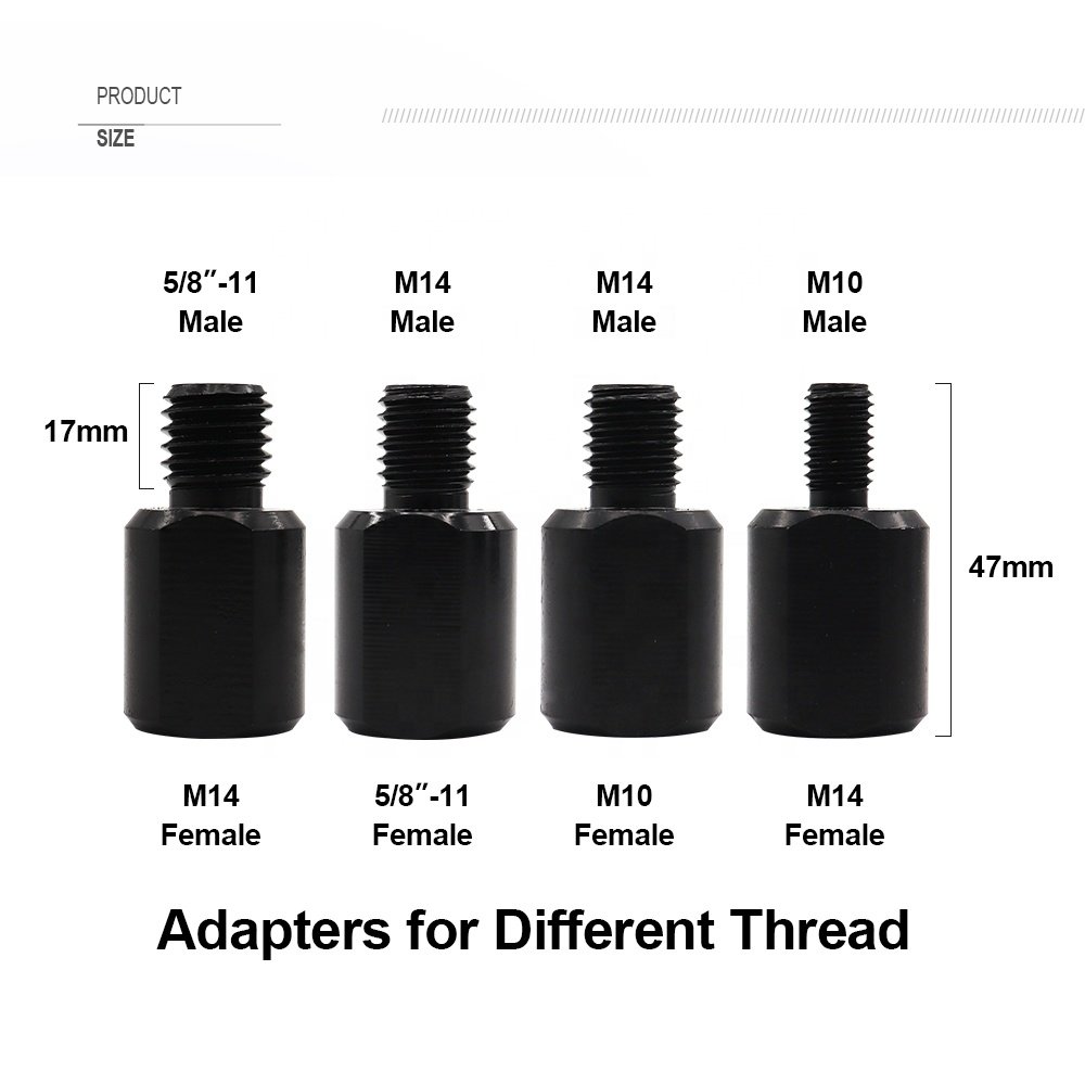 SHDIATOOL Adapter for M14 to 5/8''-11 Thread Diamond Core Drill Bits Converter Grinding Wheel Adapter Drilling Bit Connector