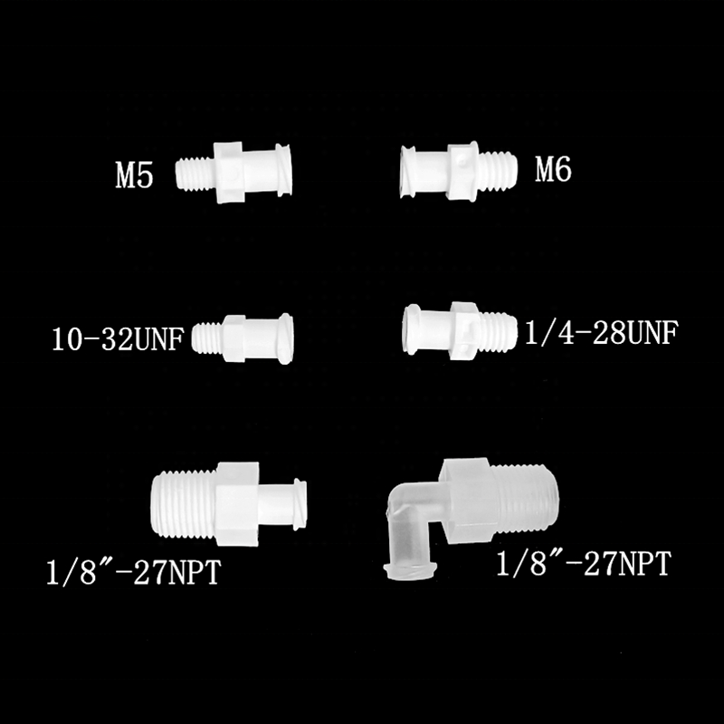9mm Long 1/4-28UNF Thread to Male Luer Integral Lock Ring Male Luer Lock Adapter 1/4-28UNF Threaded Luer Fittings