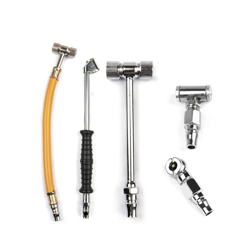 Universal 2-Way Connection Air Nozzle Tire Inflator Rods Metal Dual Head Bike car Pump Head Nozzle Hose Adapter Connector