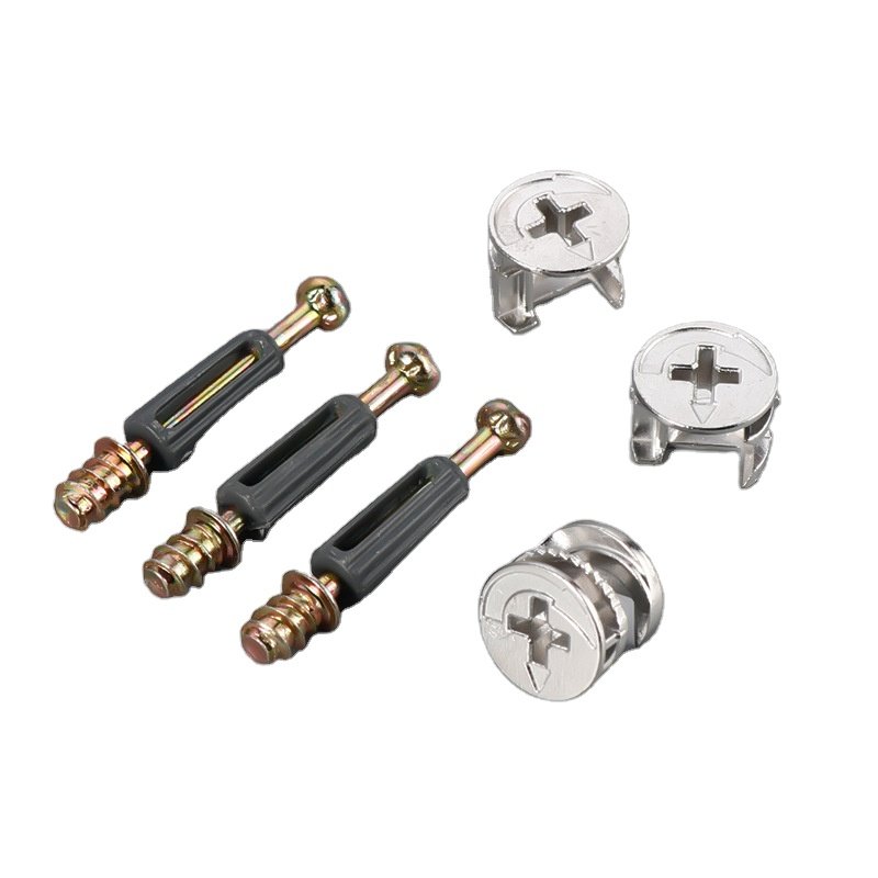 Cabinet Connecting Rod Bolts Fitting Mini Zinc Plated Cam Lock Screw for Dining Furniture Accessories Dining Table