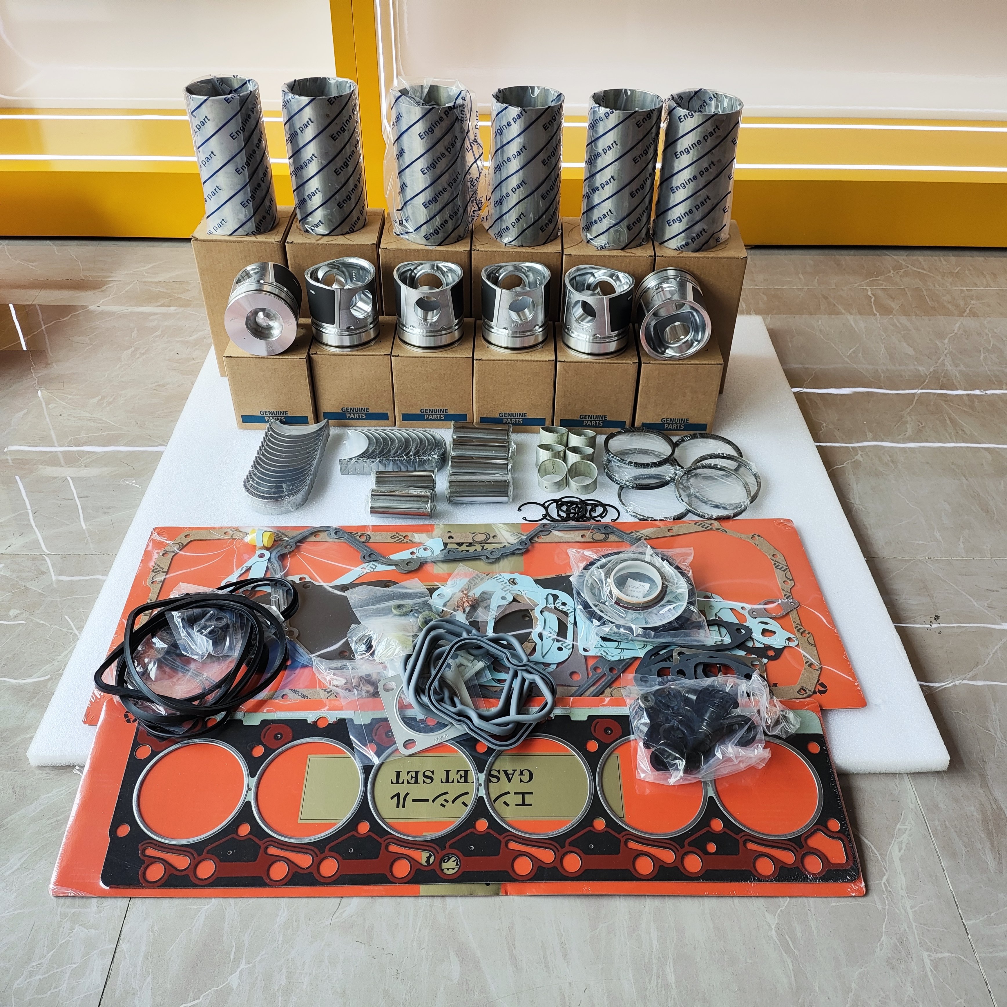 Wholesale NTA855 QSM11 QSX15 6D102 6D107 QSB6.7 Engine cylinder head gasket Liner Kit For Cummins Excavator Overhaul Rebuild Kit