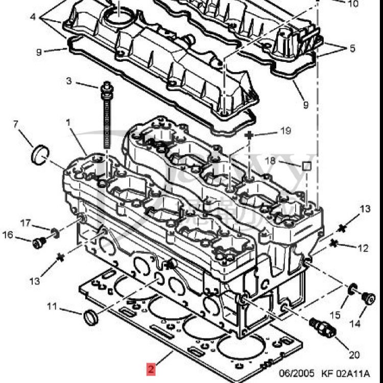 OE 02091E 9804548280 0209.1E Peugeot Citroen TU5JP4(16V) EC5(16V) engine cylinder head gasket (brand Mah)